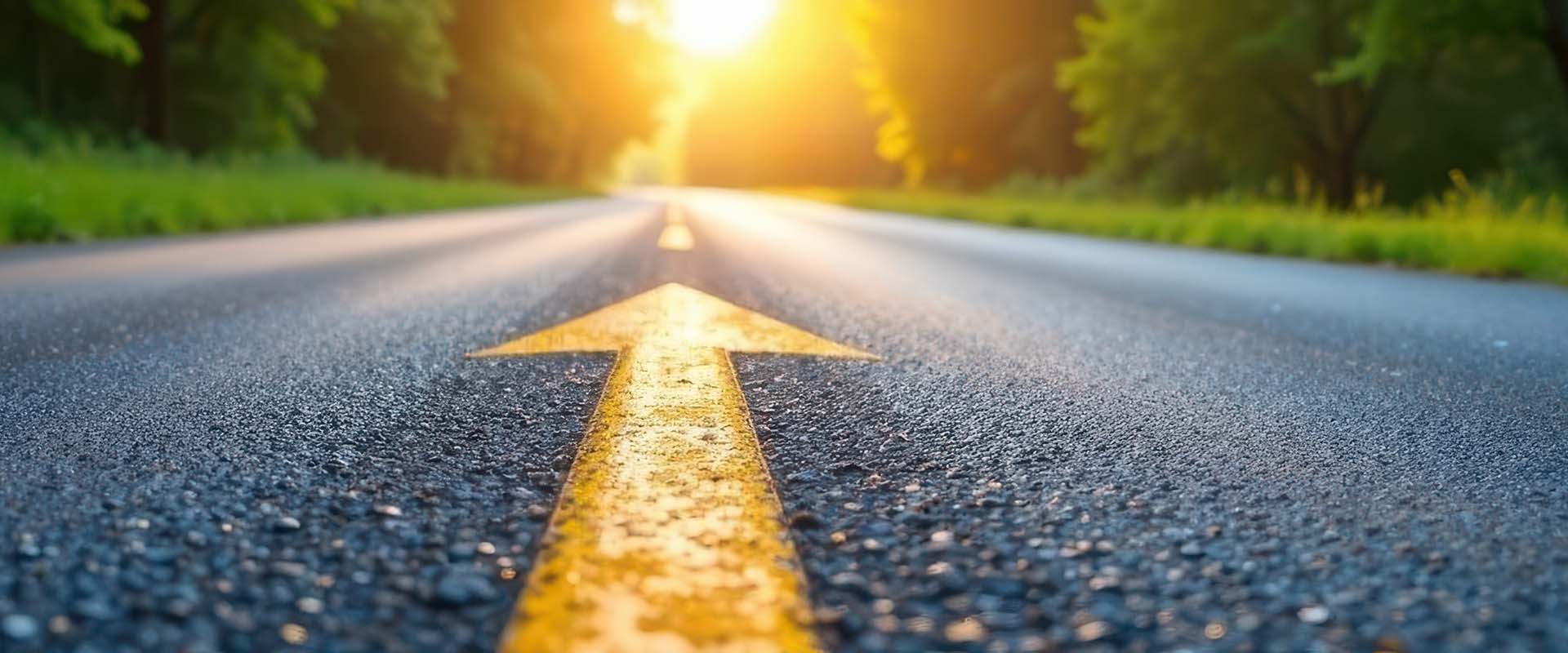 Exciting Things Ahead Paved Road With Arrow